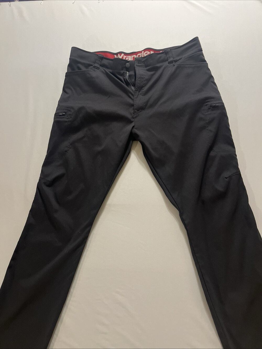 Wrangler Cargo Pants Mens 40x32 Black Outdoor Stretch Utility Hiking Nylon